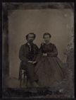 Tintype image of Godfrey Taft and wife Alice Hoover Taft 